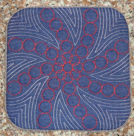 denim decorative embroidery potholder