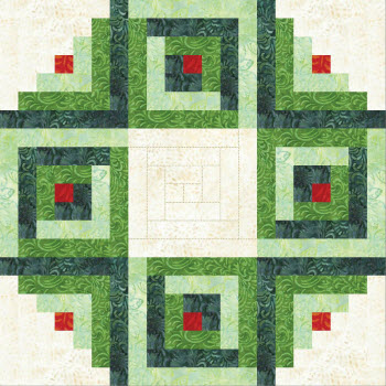 log cabin wreath quilt example