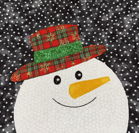 snowman raw edge applique