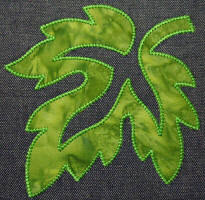 leaves applique quilted
