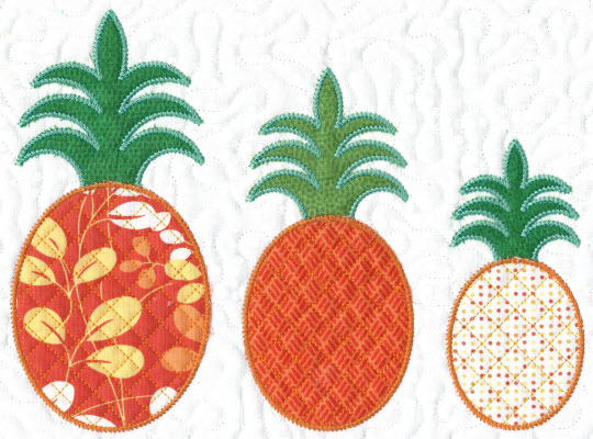 pineapple applique three sizes