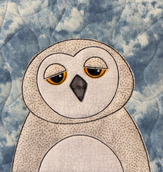 snow Owl raw edge applique