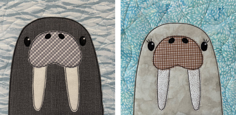 walrus raw edge applique