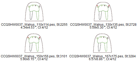 walrus quilt in the hoop designs