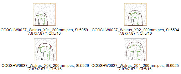 walrus quilt in the hoop designs