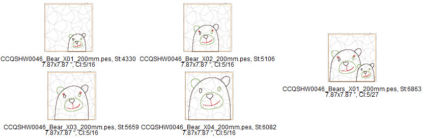 bear applique squares